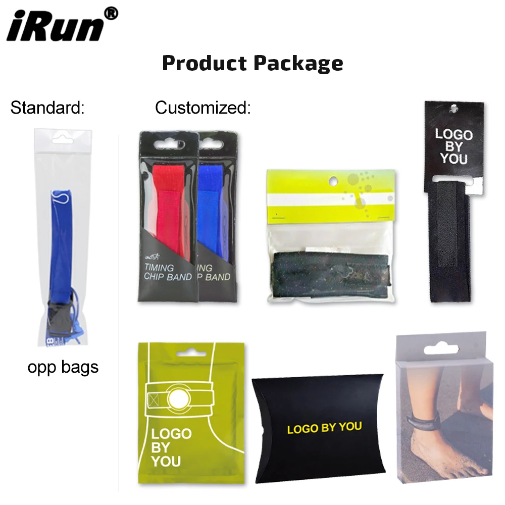 iRun Custom Printing Logo Triathlon Timing Chip Neoprene Band Running Chip Timing Neoprene Ankle Bracelet Strap for Racing
