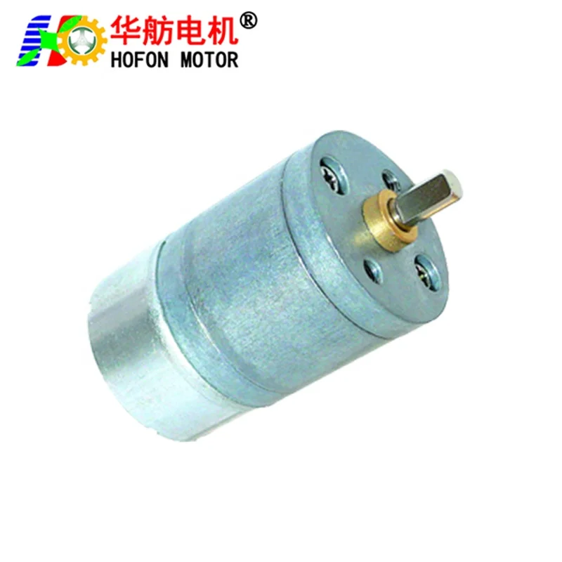 Hofon 25mm 300 DC 6V 12V 24V Mini small permanent magnet electric brush servo Electric 12 volt gear Motor With Gearbox