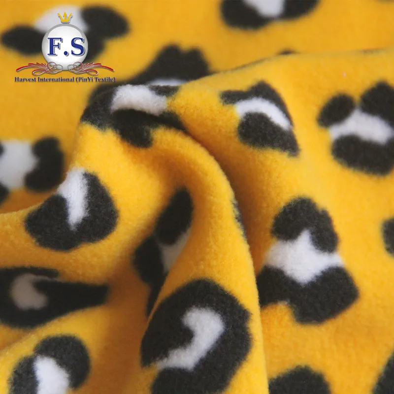 100% polyester weft knit polar fleece fabric for sportswear printed