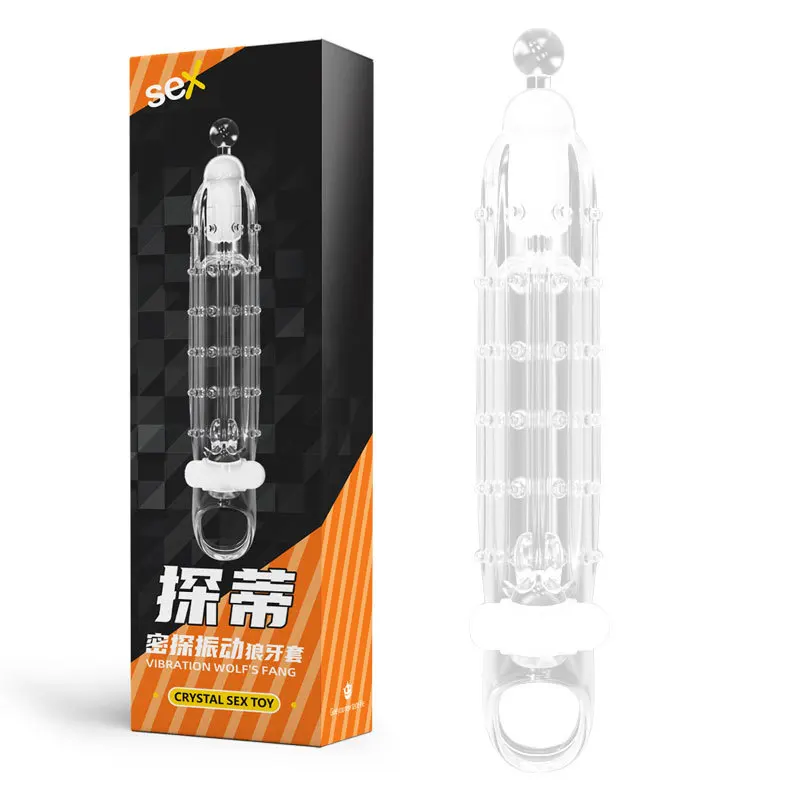 Vibrator Cock Enlargement Extender Condoms for Men Penis Sleeve Sex Toys Condom TPE Pro Penis Extender
