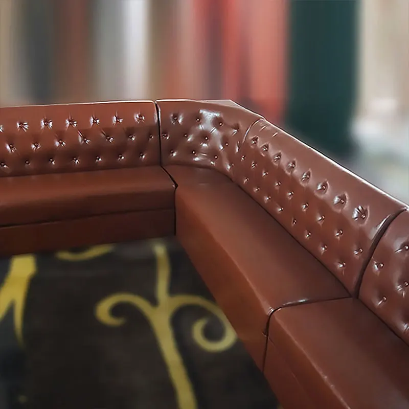 Corner card seat sofa western restaurant furniture coffee shop bar sofa leather furniture L-shaped U-shaped sofa