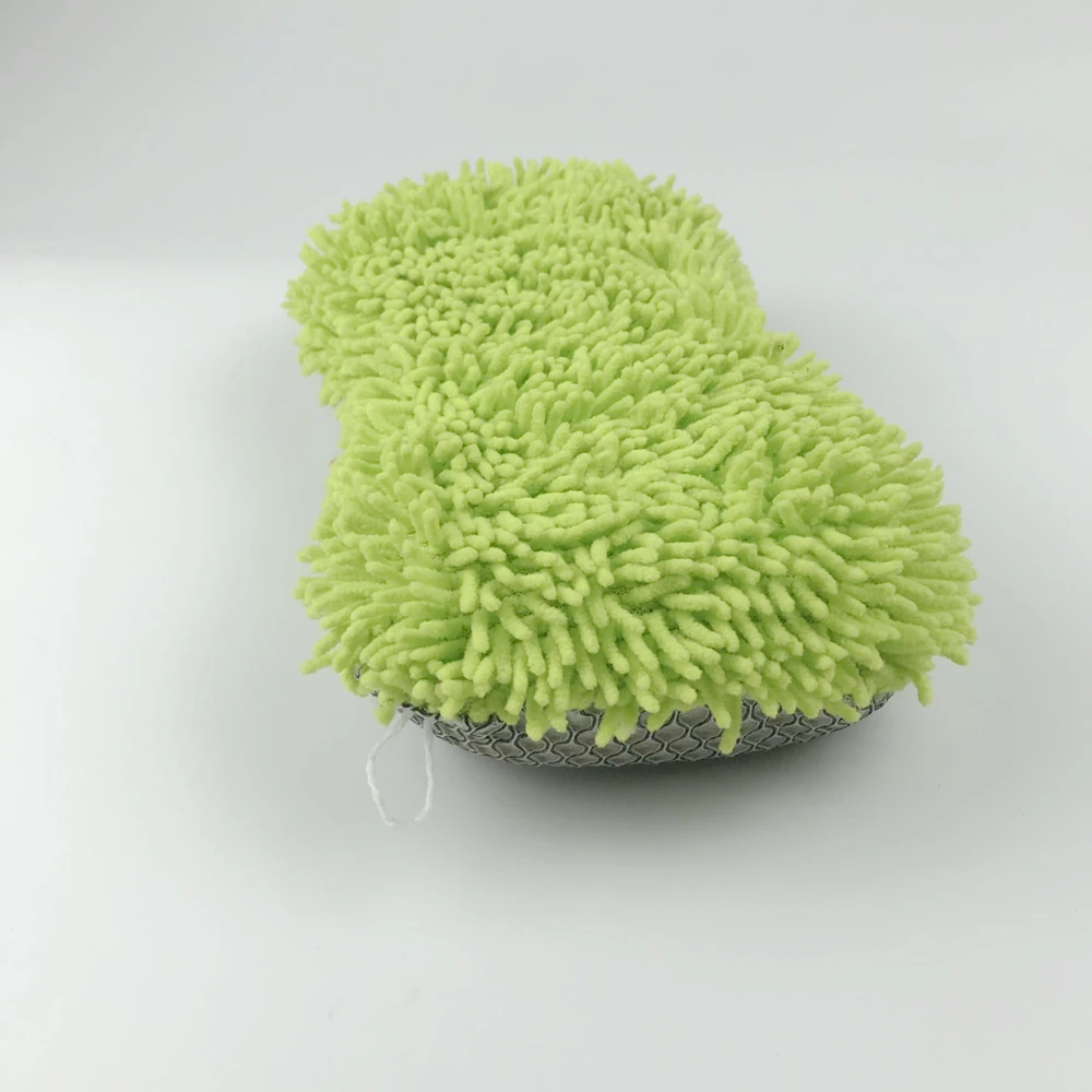 soft green clean  car wash sponge cloth