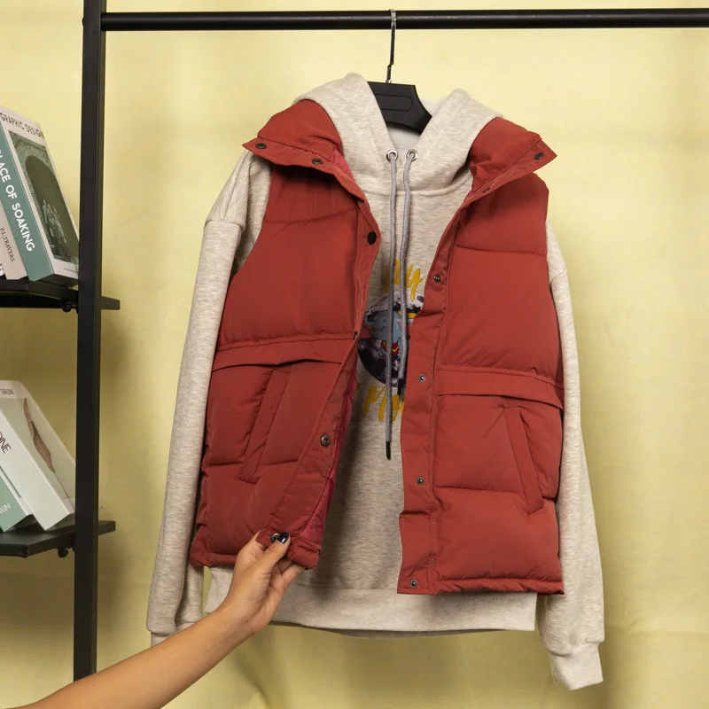 Новый дизайнерский женский зимний Сверхлегкий пуховой жилет для девушек куртка для хлеба для женщин оптом женская куртка без рукавов Одежда