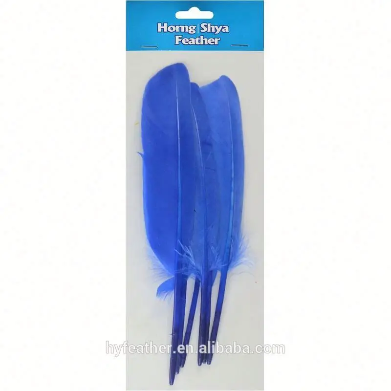 Wholesale Handmade Dyed 7-9inch Natural long large black Brown Decor Bulk White Goose Wing Quill Feather for DIY hat accessory