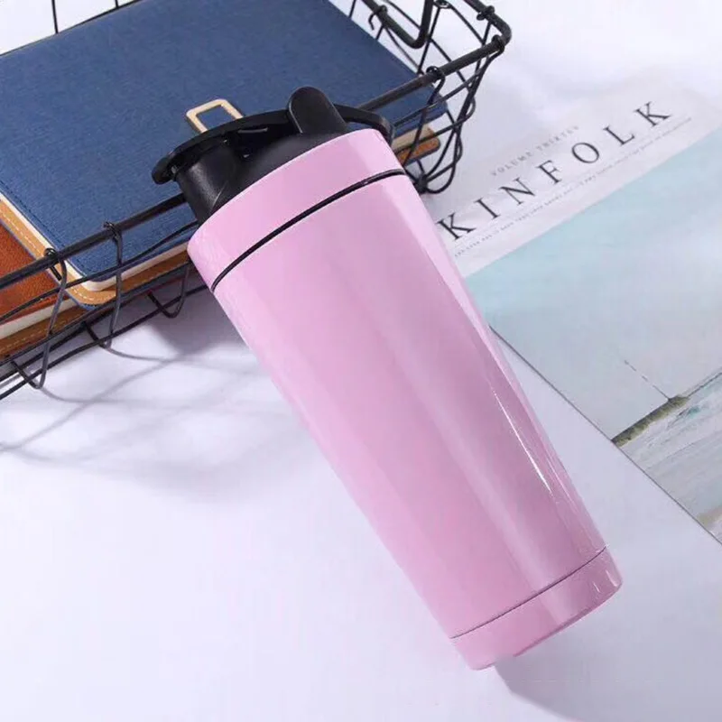 Custom Wholesale Logo Shakes Stainless Steel Water Bottle Shaker Cup For Outdoor Sports