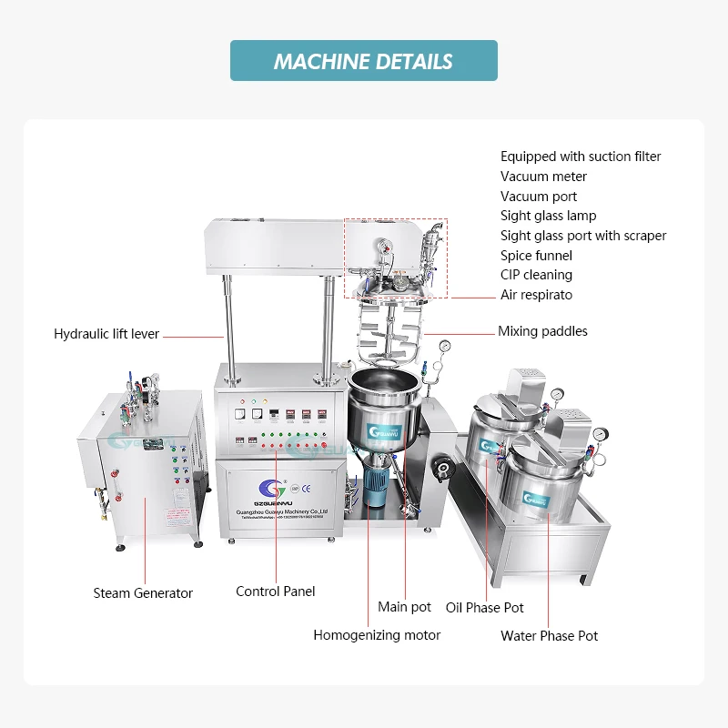 Soft Paraffin Mineral Jelly White Petrolatum making machine vacuum homogenizer reactor Petroleum Jelly emulsifying mixing tank