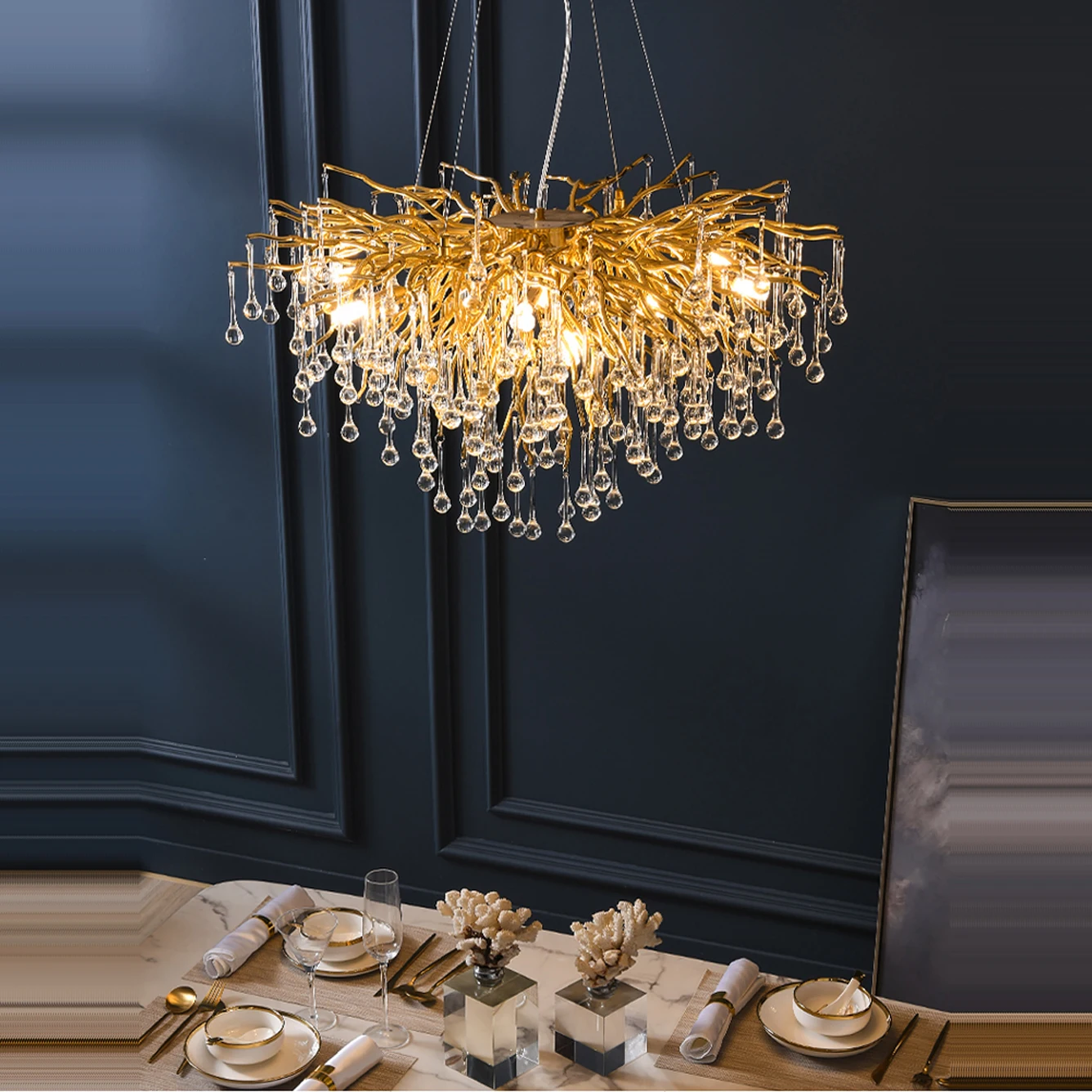 LED Postmodern Gold Water Drop Designer LED Lamp LED Light.Pendant Lights.Pendant Lamp.Pendant light For Dinning Room