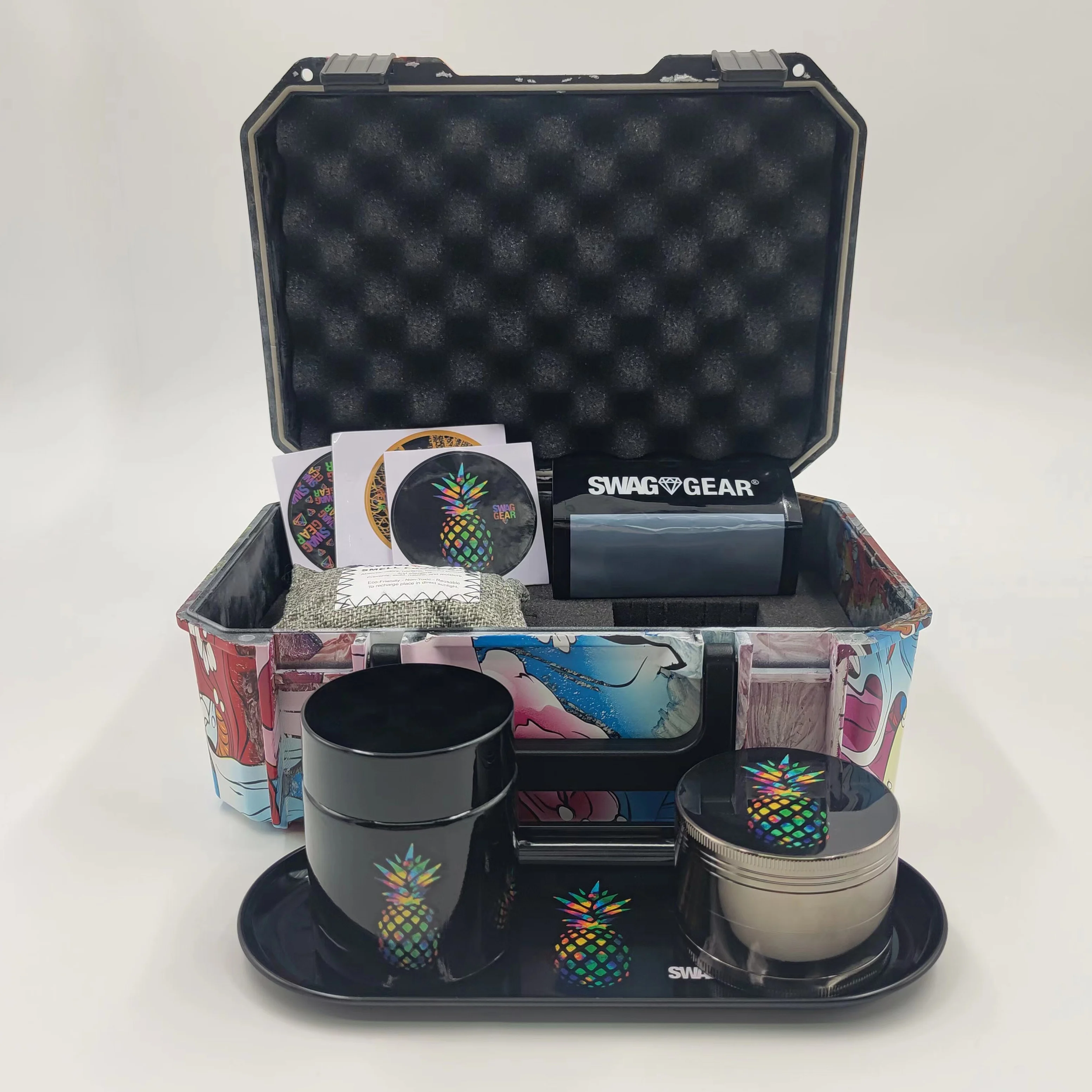 New design Wholesale herb stash case grinder kit Smoke shop products supplies smoking set kit with smoking accessories