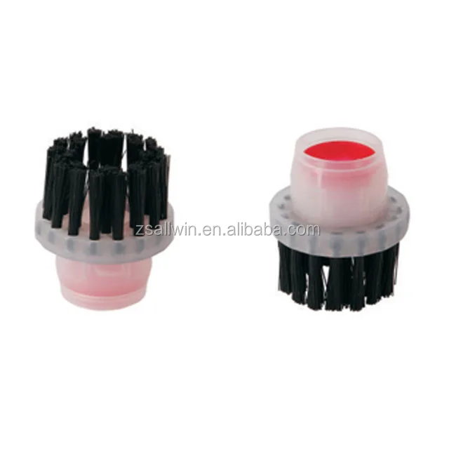Liquid bottle shoe applicator tip round 2.6cm caliber transparent black plastic hair brush shoe polish applicator