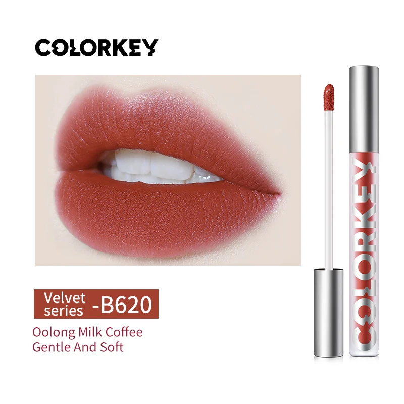  Colorkey Высококачественная не сухая 24-часовая Водонепроницаемая легкая бархатная Матовая жидкая губная