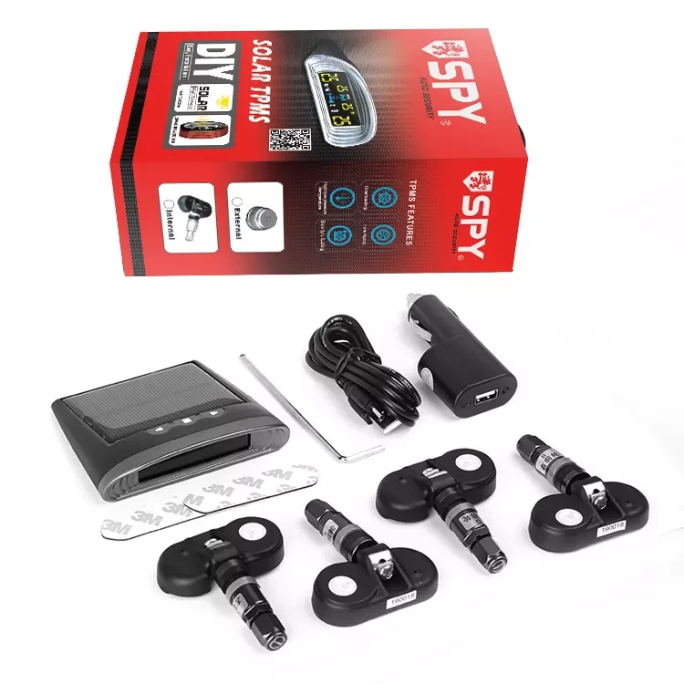315/433 Hertz Snap In Tpms Sensors Wireless Solar Car Tpms Monitoring System Solar power tyre digital LCD display