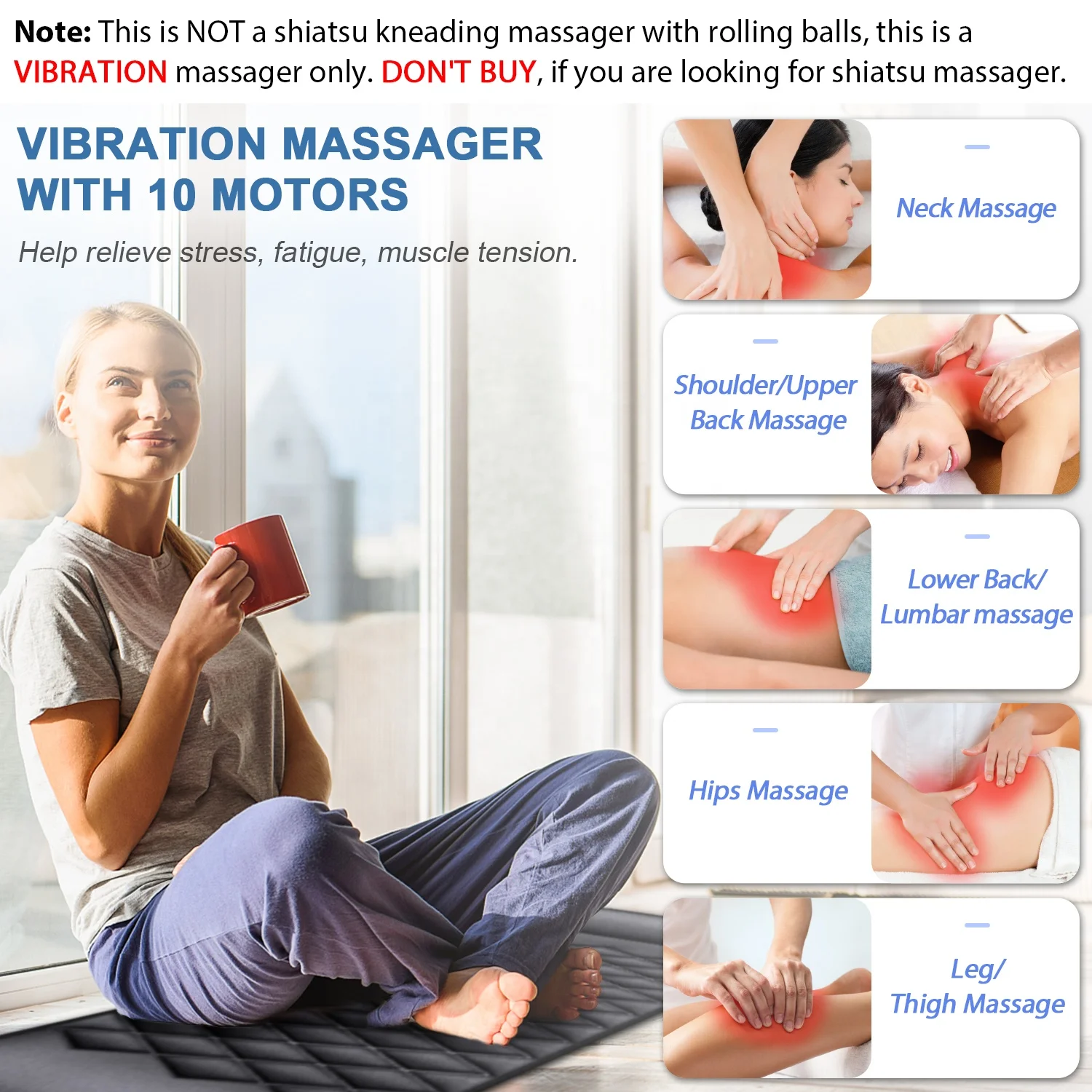 2024 Hot New Products Portable Folding Massage Mattress Full Body Fixed Point Massage Adjustable airbag heated massage mattress