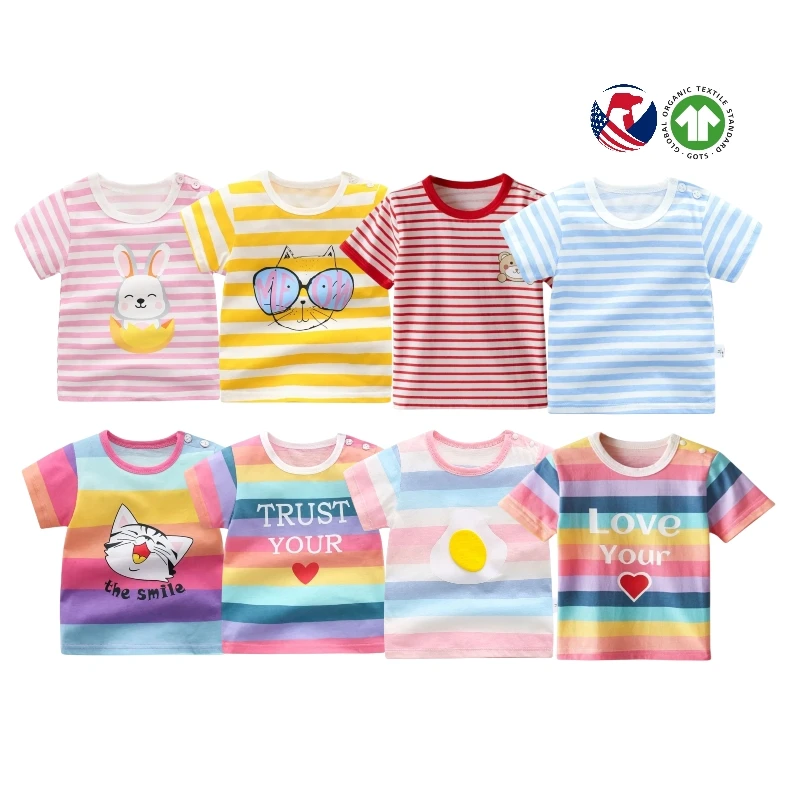 Summer New Baby Clothes Thin Casual Short Sleeve T-Shirts Boys Girls Cotton Kid Shirt