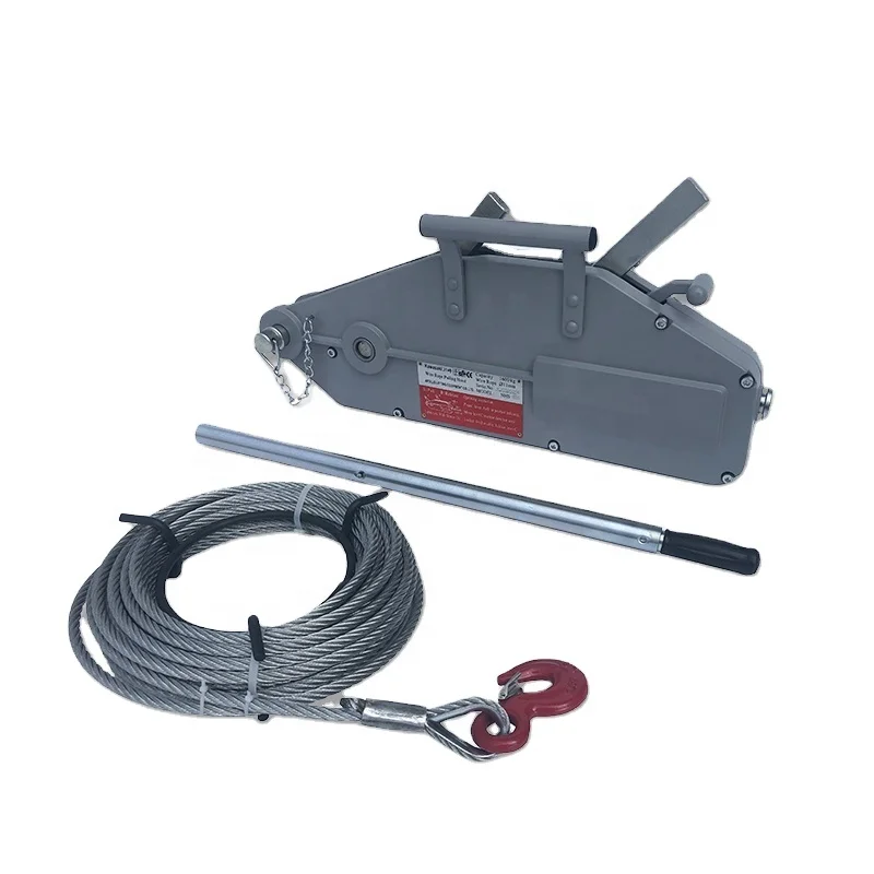 with ce gs certificate 800kg 1600kg 3200kg 5400kg 20mtrs Lifting and Pulling Wire Rope Tirfor Manual Hand Puller