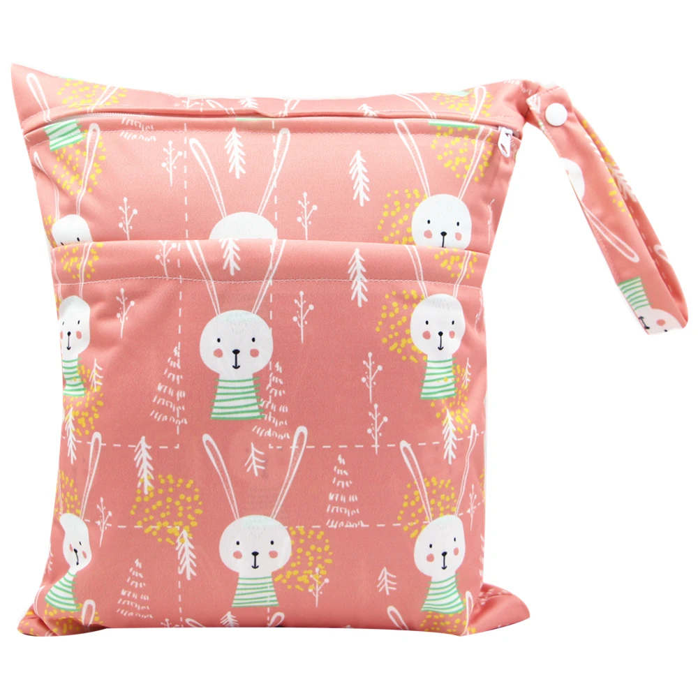  Asenappy Waterproof Diaper Wet Bags Double Zipper Travel Printed