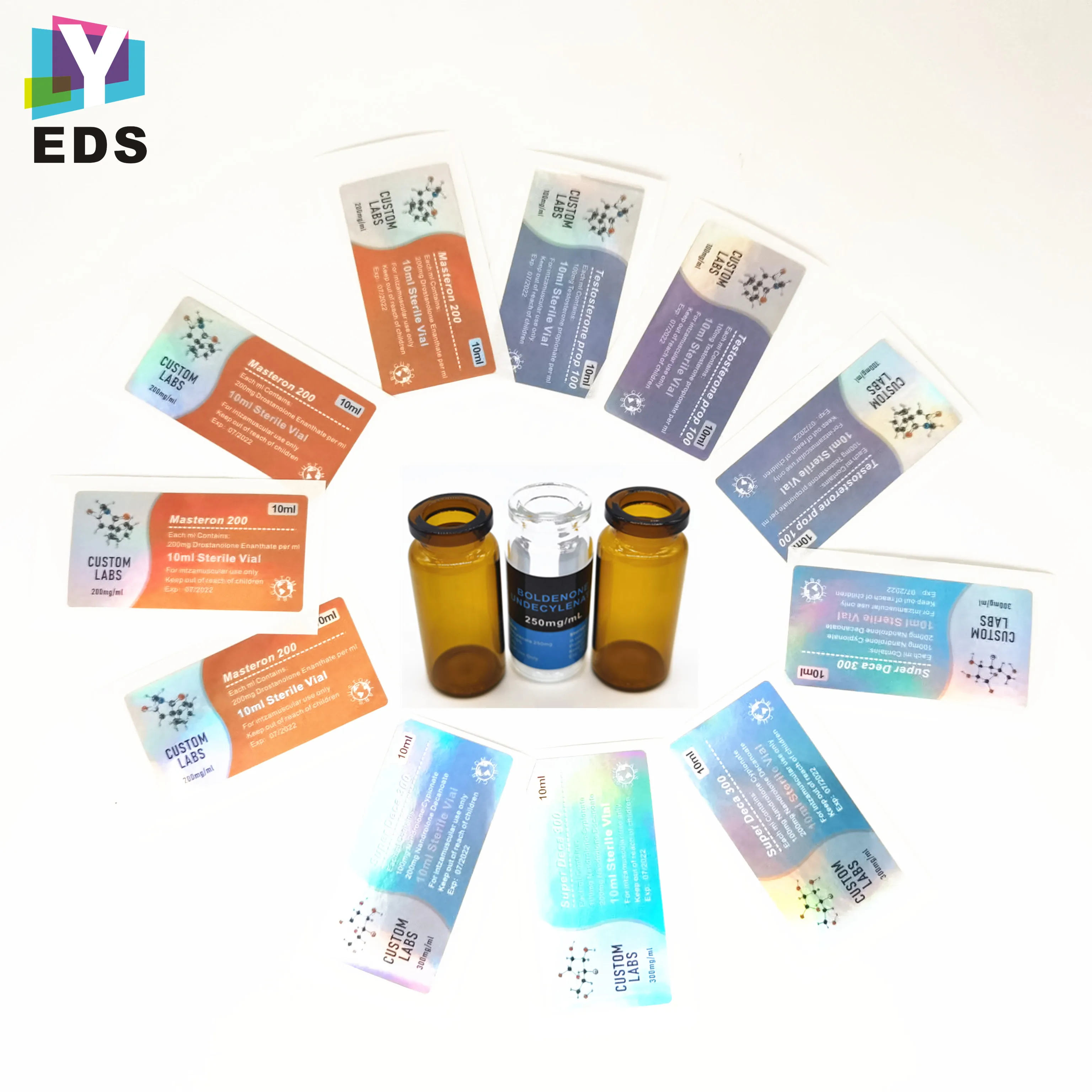 
Top Quality Wholesale Free Design Custom 10ml Steroid Vial Labels For Test Cypionate 