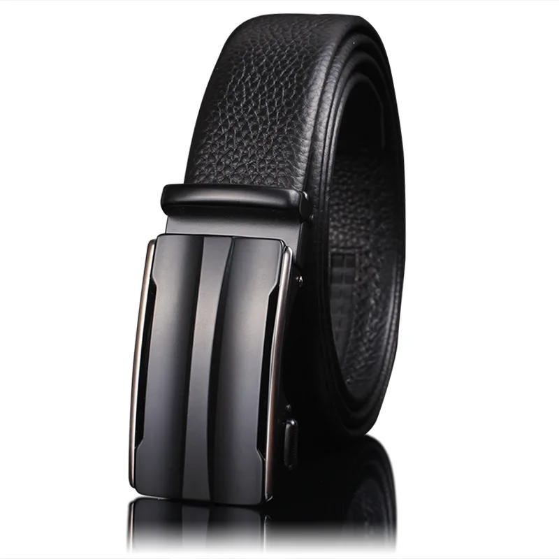 FanLi Wholesale Custom New Adjustable Casual Automatic Buckle Belt Fashion Lxurury Business Men Black Genuine Leather Belts