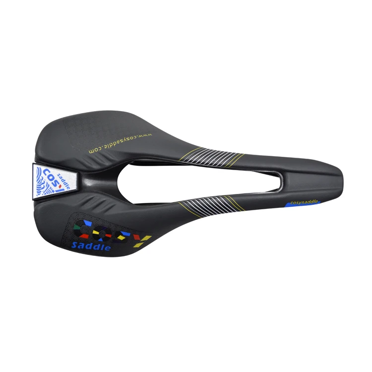 Comfortable black color  mountain bicycle saddle seat custom pattern and logo