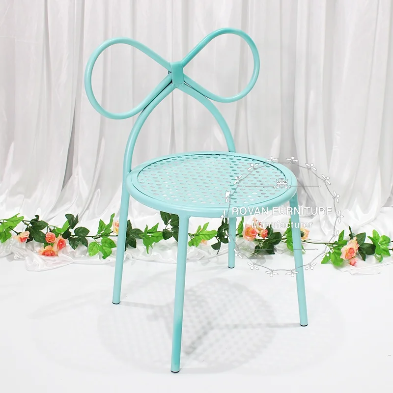 Simple lounge Home study kids metal iron stackable chairs for children party and wedding chair