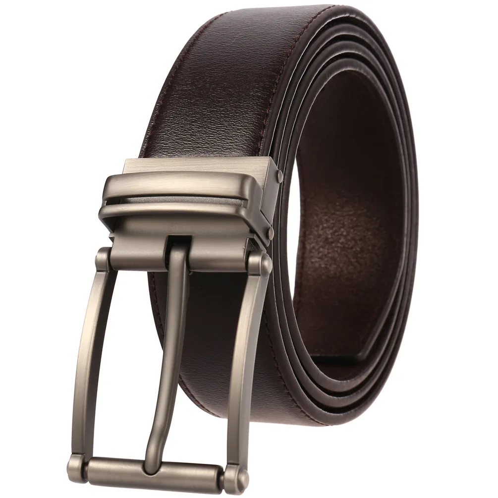 
Ремешок из натуральной кожи двухсторонний мужской, классический и модный браслет с металлической пряжкой с язычком из сплава 