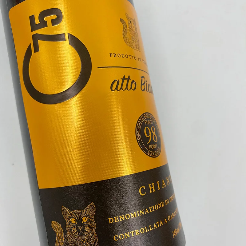 Red wine self-adhesive label sticker spot custom logo paper wine label bottle sticker packaging label