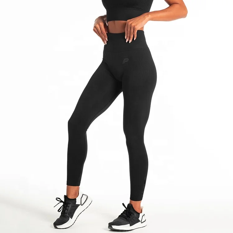 Которая контролирует живот для женщин высокое качество тренировки Черные Бесшовные Леггинсы для йоги