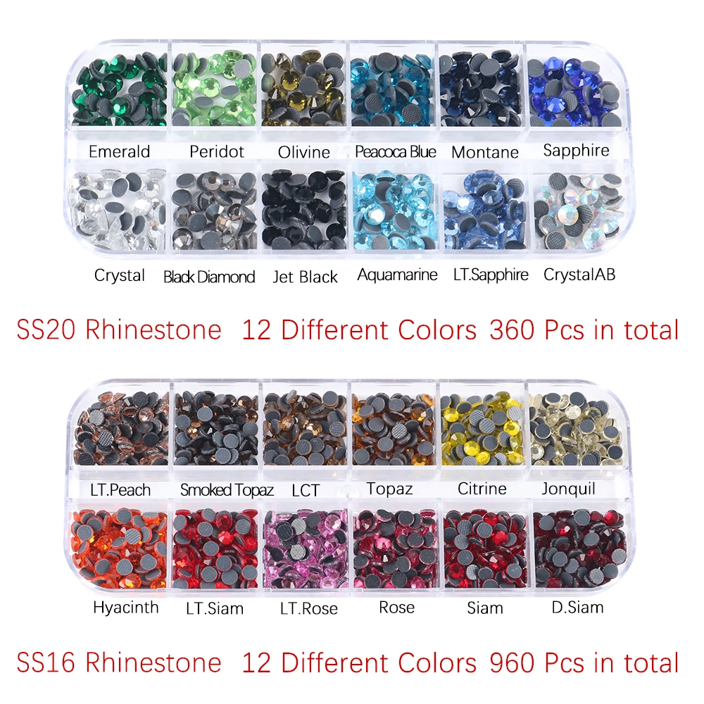 Hot Fix Rhinestone Kit Mix 6 Sizes Box Set 45 Colors Hotfix Glass Crystal  Iron on Rhinestone for Garment Clothing Shirt