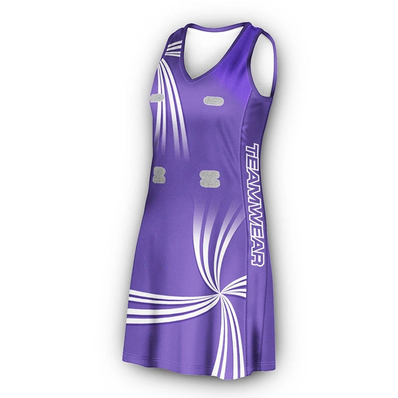 Пользовательская сублимационная Женская команда netball униформы платья