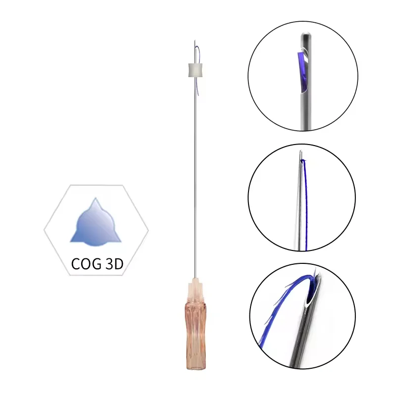 Korea Antiaging Absorbable Barbed  Pdo Cog 3D 21G 60mm Fox Eye Lifting Thread