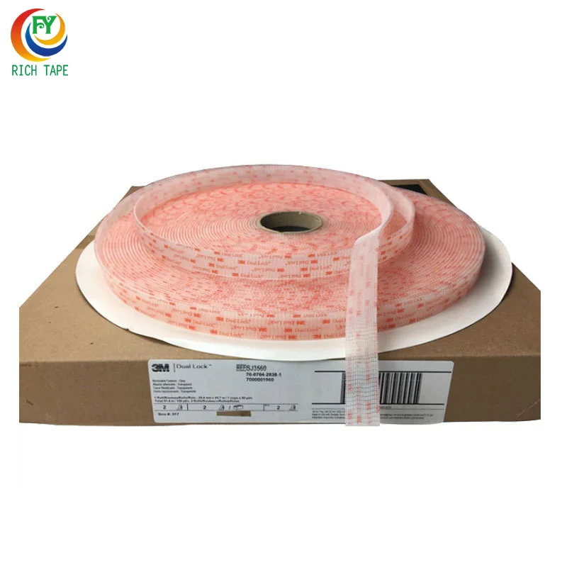Heavy Duty Double Sided Acrylic Adhesive Hook Loop Tape Industrial Strength SJ3560 for Masking Stick-On Polyester Material