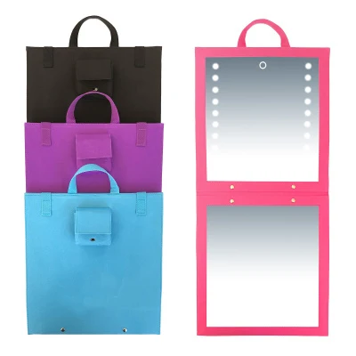 Dance Cosmetic Mirror Rechargeable LED Folding Mirror Bag