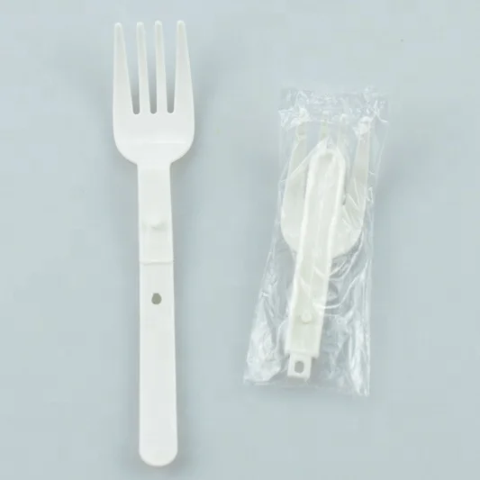 Good Quality Custom Disposable Plastic Camping Cutlery Set Folding Fork