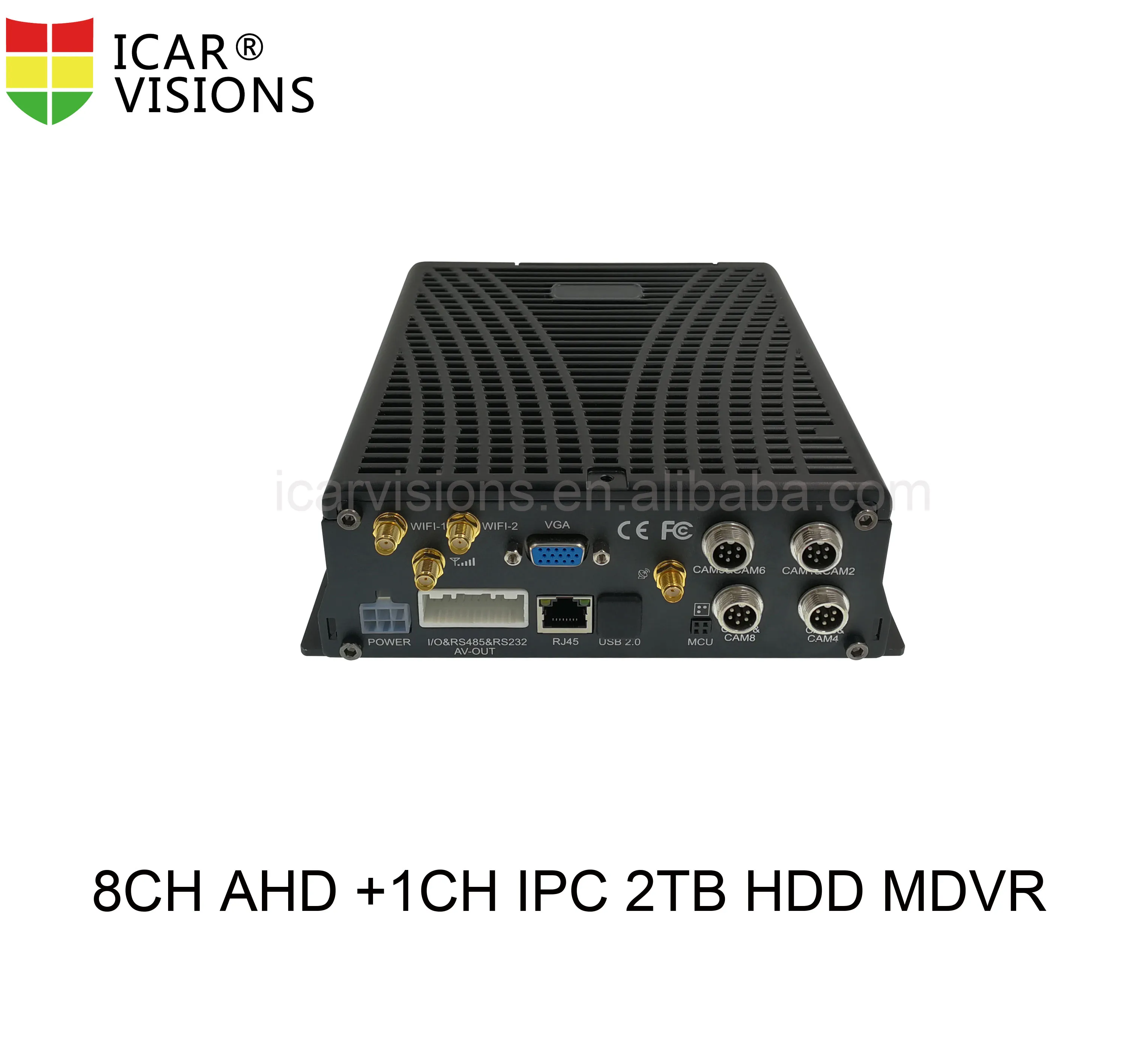 
hard drive AHD in car DVR with IP camera 