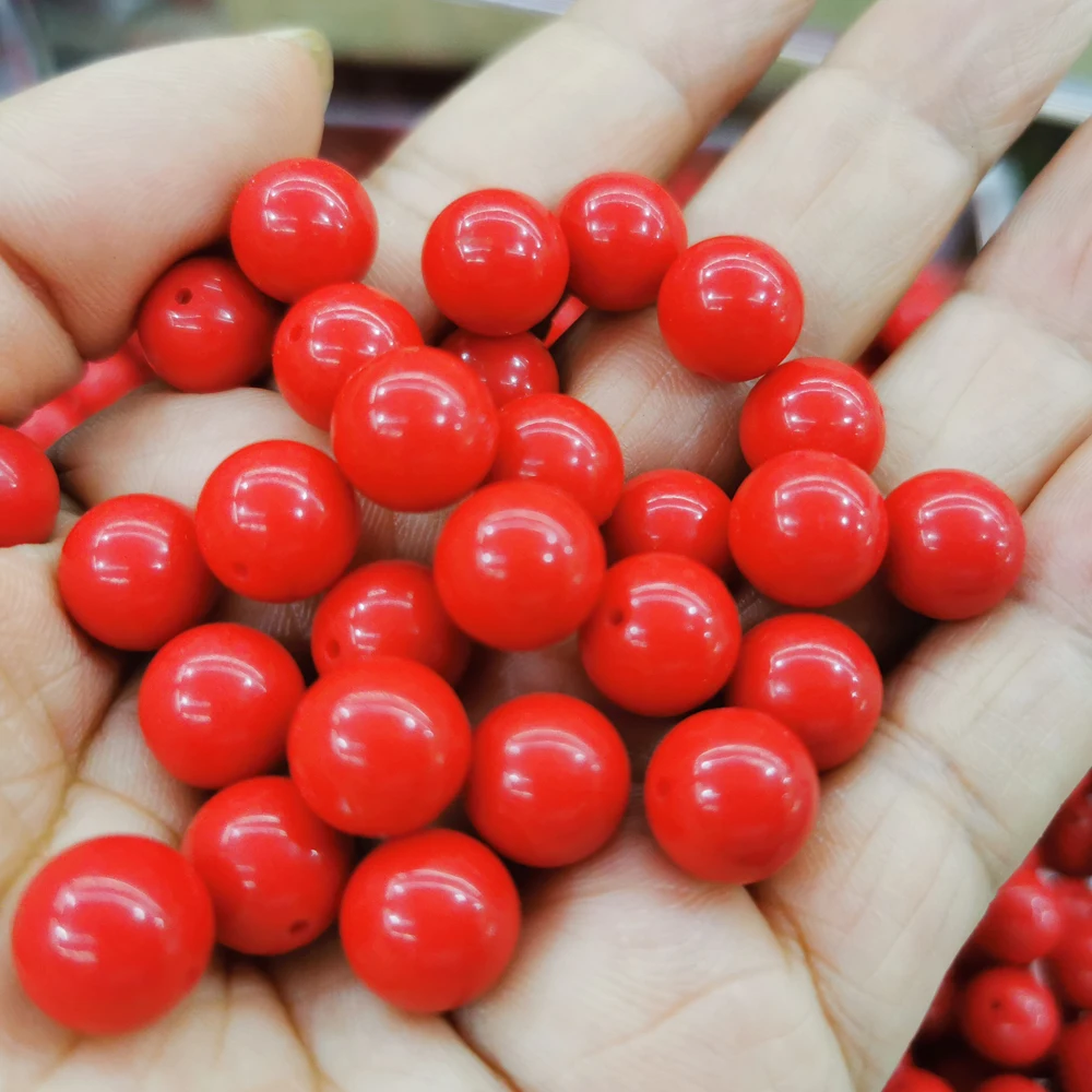 Wholesale Natural Loose Round Ball Red Coral Beads Natural Stone For Jewelry Making