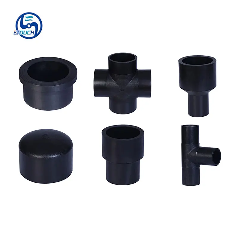 HDPE Water Supply Pipe Fittings Injection Butt Fusion Equal Cross