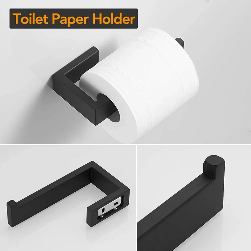 4 pieces set Black hotel bathroom accessories bathroom hardware set stainless steel bathroom accessories set for home