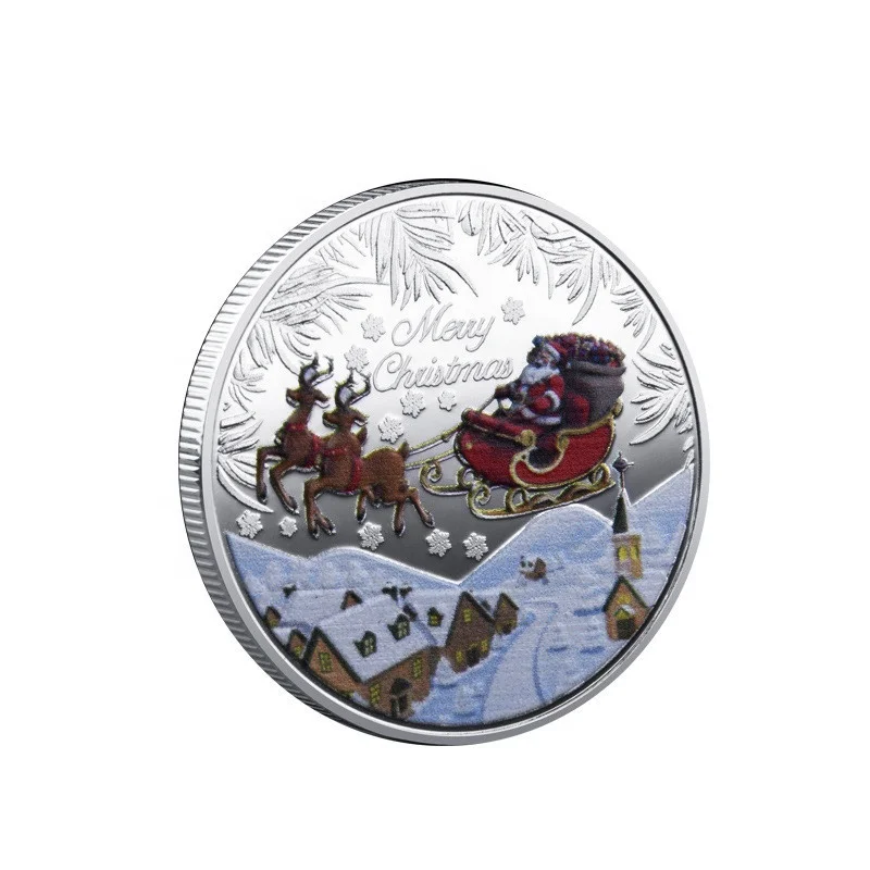 Merry Christmas Wholesale  Metal Commemorate Challenge  Coin For Christmas Gifts And Decoration