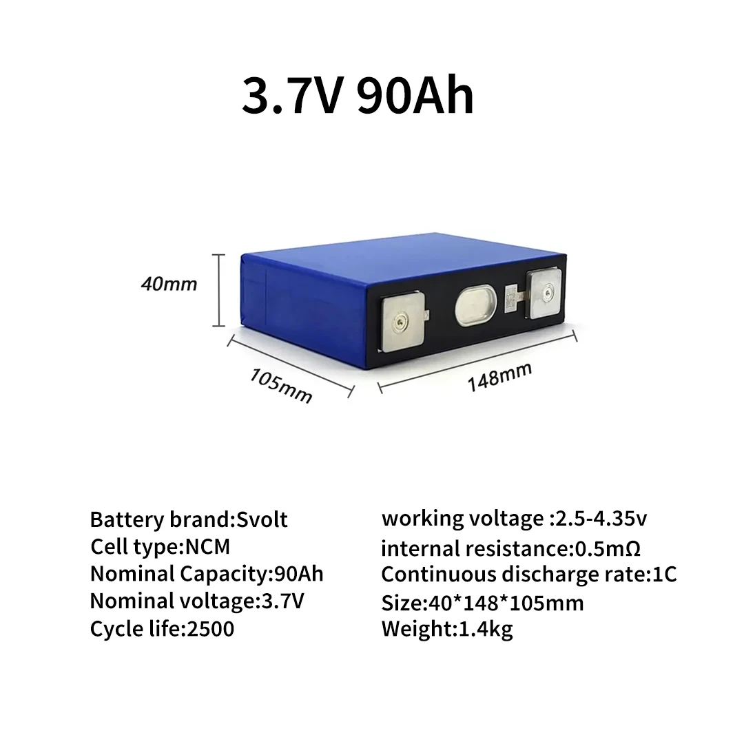 SVOLT 3.7V NCM 90ah New Design Rechargeable LIFP04 Battery With High Energy Storage Density for EV Car