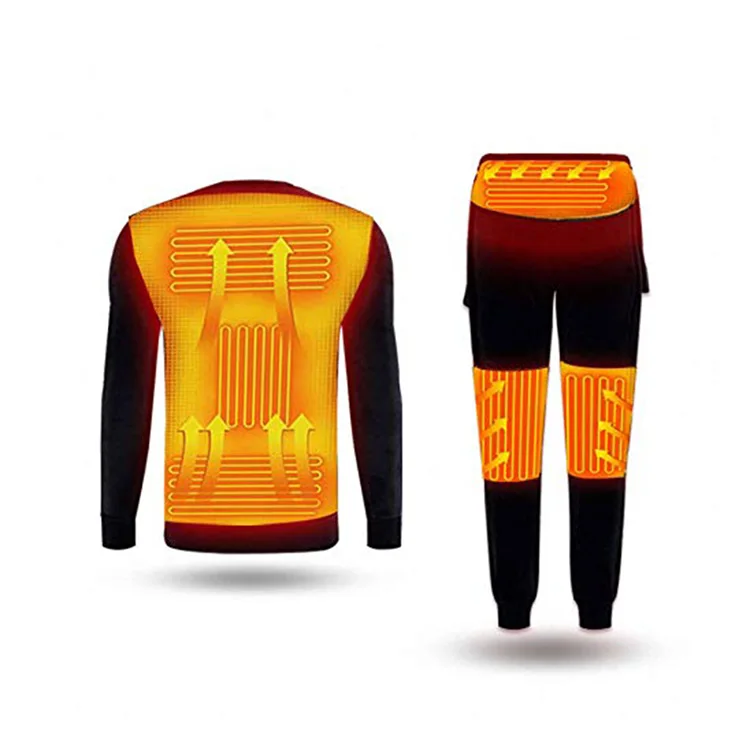 
2020 Men Outdoor Warm Fitted Thermal Underwear Sets Winter Rechargeable 