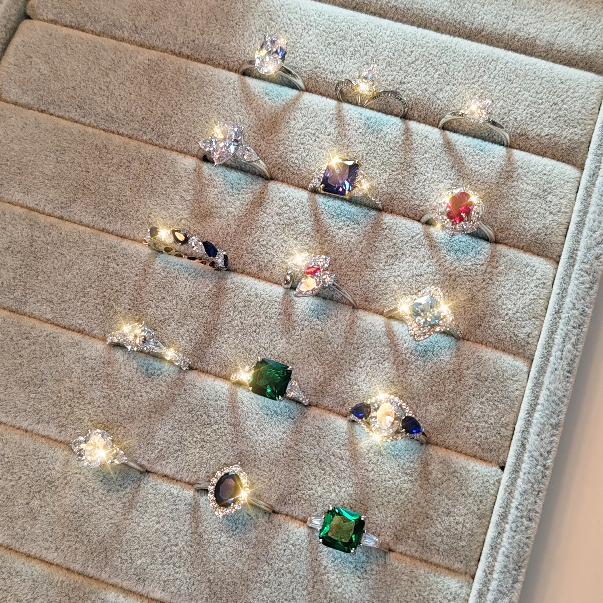 Fine Jewelry Ring Set Custom Jewelry White Gold S925 Sterling Silver With 8A/5A Zircon Diamond Ring Engagement Wedding for Women