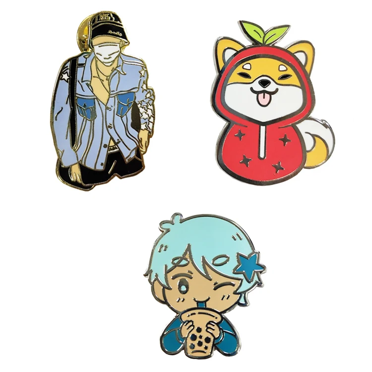  Wholesale custom high quality hard enamel badge cartoon Anime cute metal lapel