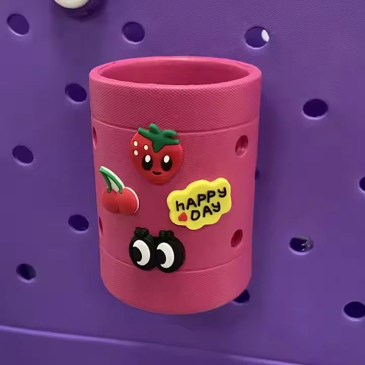 Unisex Customized round Cup Holder with Candy Pattern EVA Beer Coke Can Cooler Storage Tote Bag Beach Accessories silicone Eva