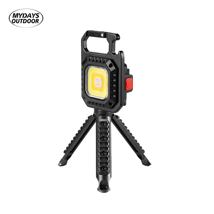 Myday Outdoor USB Rechargeable Mini Lightweight Torch Portable LED Flashlight Multifunction Keychain with Tripod Bracket