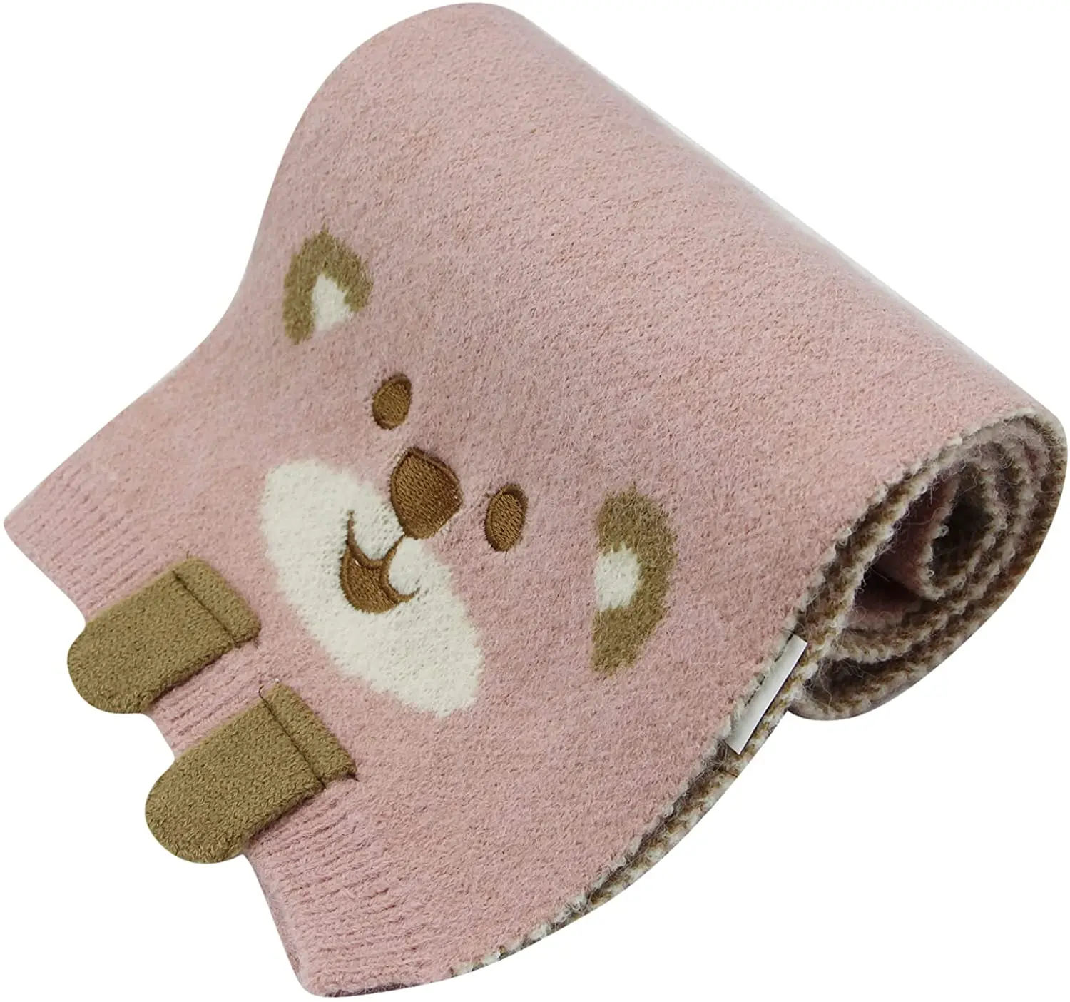 Оригинальная Прямая поставка с завода Горячая теплая Мягкая Популярная Милая Элегантная акриловая животная жаккардовая вышивка детский вязаный шарф