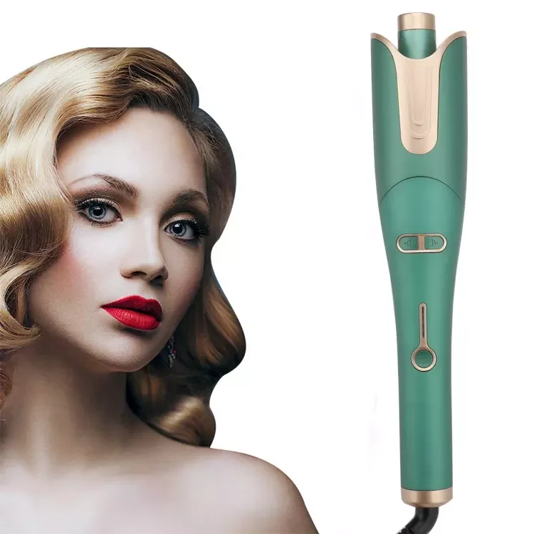 LCD Display Curling Iron Wand Ceramic Infrared Hair Curler Fast Heating Auto Shut-Off Spin Iron for Hair Styling