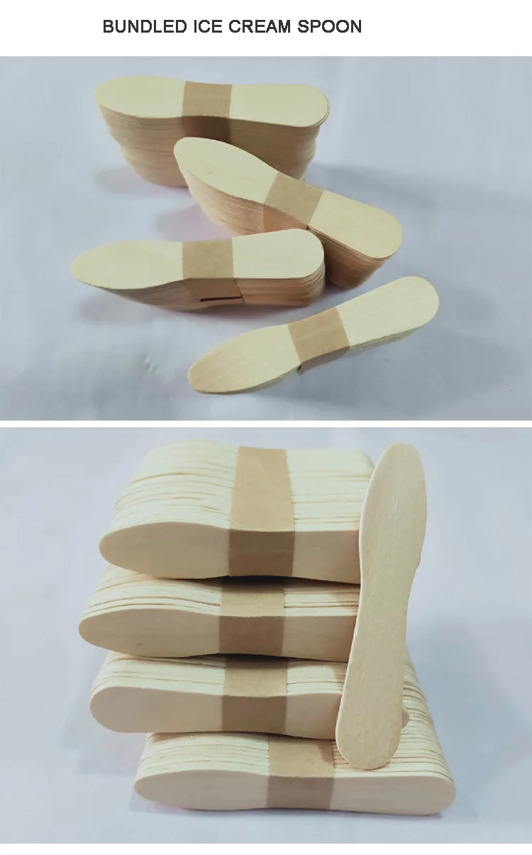 paper wrapped wooden ice cream spoon