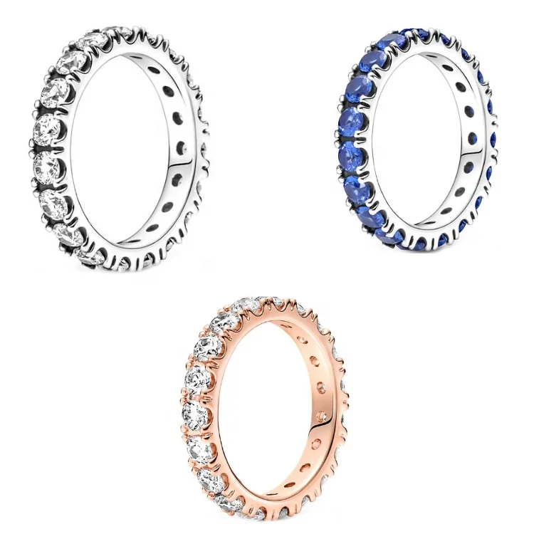 2021 New Product S925 Sterling Silver Ring Fashion Pandoraer Lady Zircon Ring