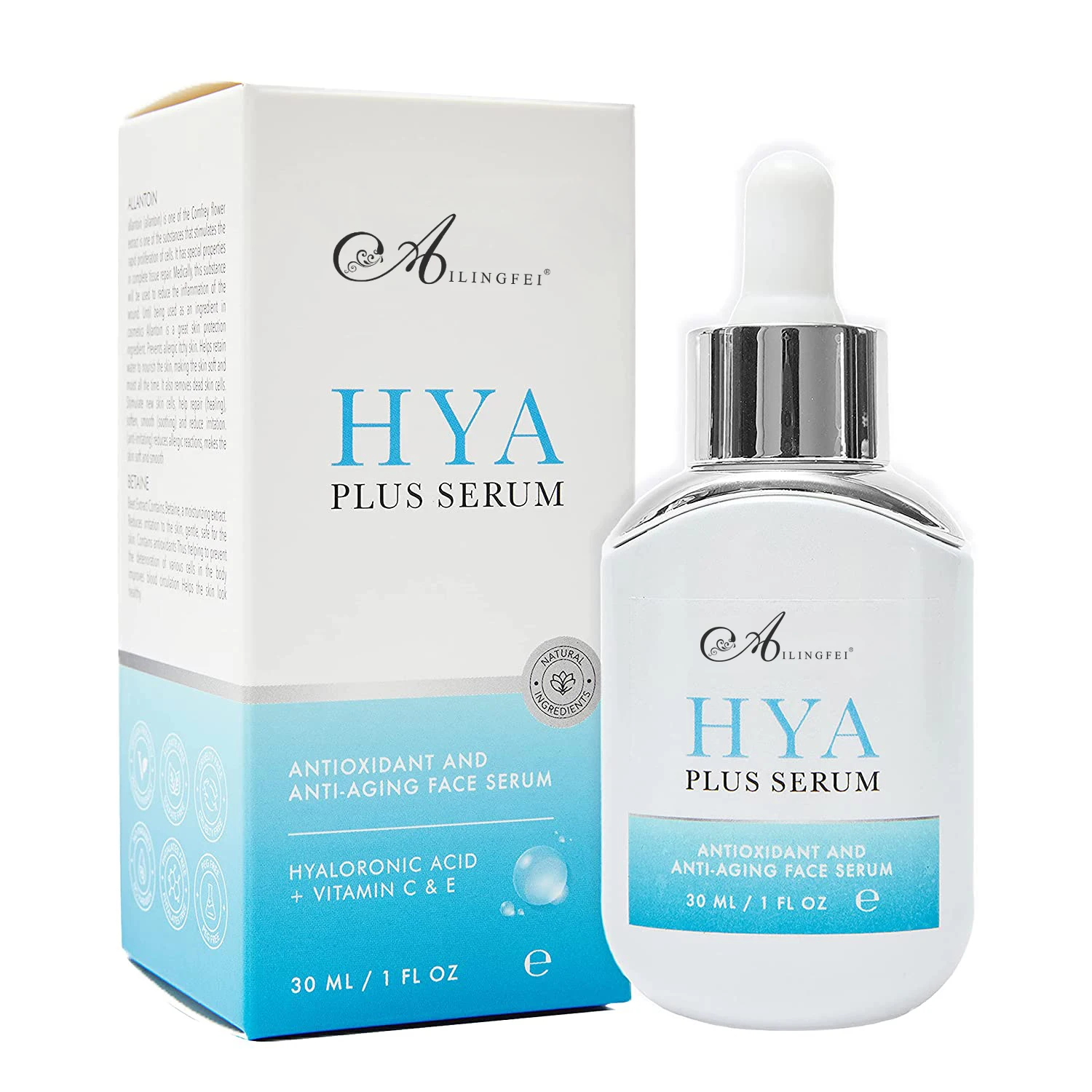 Private Label Natural Anti-Aging, Moisturizes and Plumps Skin Hyaluronic Acid Face Serum Hya Plus Serum