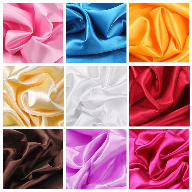 Custom Stretch Silk Colorful Satin Fabrics Best Prices Suitable for Women and Children Pajamas/Evening Dresses/ Skirt