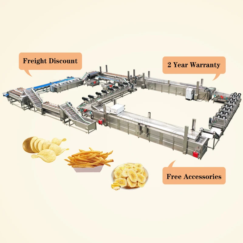 JOYSHINE Food Factory Fried Potato Chips Stick Machine Full Automatic Potato Chips Production Line